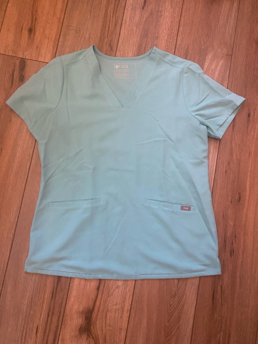 FIGS Women's Short-Sleeve V-Neck Top in Teal Medical Scrubs workwear Hospital